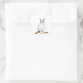 Bunny Skier Ski Vierkante Sticker (Tas)