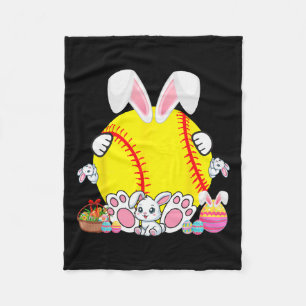 Bunny Softbal Kostuum Pasen Speler Fan Hunt Fleece Deken