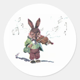Bunny Spelen De Viool Ronde Sticker