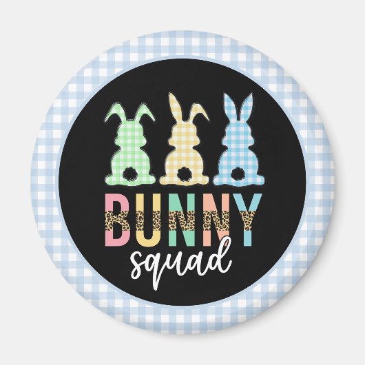 Bunny Squad | Paaseieren Hunt Cute Bunny Magneet (Voorkant)
