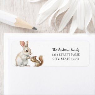 Bunny Squirrel Return-adres Etiket