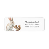 Bunny Squirrel Return-adres Etiket (Voorkant)