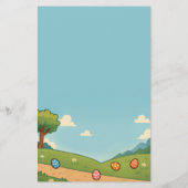 Bunny steelt eieren van Chicken Easter Design Funn Briefpapier (Achterkant)