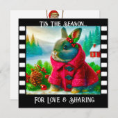 Bunny Sweet Snowy Carte de Noël (Devant / Derrière)