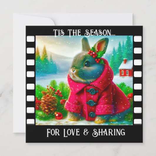 Bunny Sweet Snowy Carte de Noël (Devant)