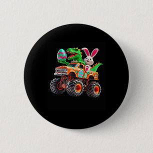 Bunny T-rex Easter Monster Truck Dino Funny Boys K Ronde Button 5,7 Cm