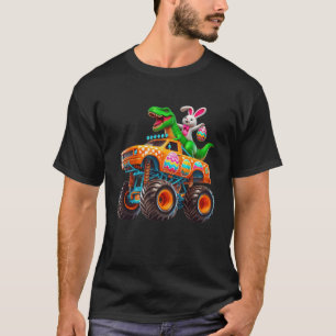 Bunny T-rex Paas Monster Truck Dino Grappige Jonge T-shirt