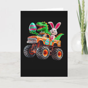 Bunny T-rex Pasen Monster Truck Dino Grappig Jonge Kaart