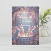 Bunny Tea Party Birthday Invitation – Dreamy Fairy (Debout devant)