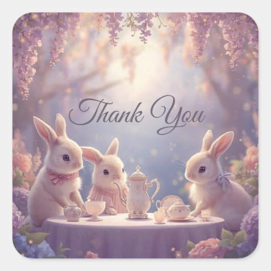 Bunny Tea Party Favor Stickers – Fairy Garden (Devant)