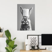 Bunny Toilet Paper Roll Bathroom Print, Funny Poster (Thuiskantoor)