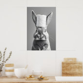 Bunny Toilet Paper Roll Bathroom Print, Funny Poster (Keuken)