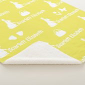 Bunny Trail Lemon Zest Herhalende Naam Sherpa Deken (3/4)