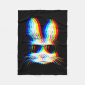 Bunny Trippy Varwave Easter Techno Rave Edm Music Fleece Deken (Voorkant)