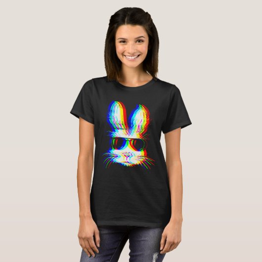 Bunny Trippy Varwave Easter Techno Rave Edm Music  T-shirt (Voorkant volledig)