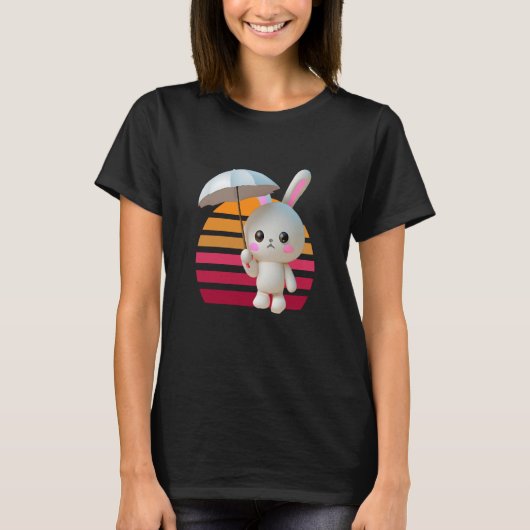 Bunny Umbrella Sunset T-shirt (Voorkant)