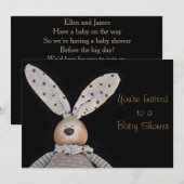 Bunny unisex invitation de douche bébé en noir (Devant / Derrière)