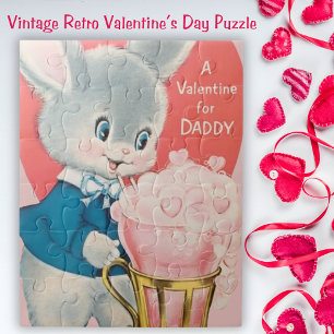 Bunny Valentijn voor Daddy Retro Legpuzzel