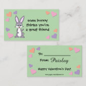 Bunny Valentine Carte avec enveloppe (Devant / Derrière)