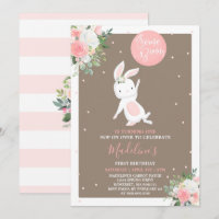 Bunny Verjaardag Uitnodiging Enkele Bunny Verjaard