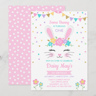 Bunny Verjaardag Uitnodiging Enkele Bunny Verjaard