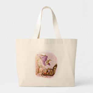 Bunny versus Cat Artwork Grote Tote Bag