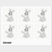Bunny Vierkante Sticker (Vel)