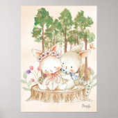 Bunny Wall art Poster Sibling Love (Devant)