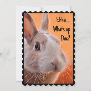 Bunny Wat is er, Doc? Vlakke Alle Gelegenheid Kaar Feestdagenkaart