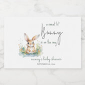 Bunny Waterverf Baby shower Sparkling Wijnetiket (Enkel label)