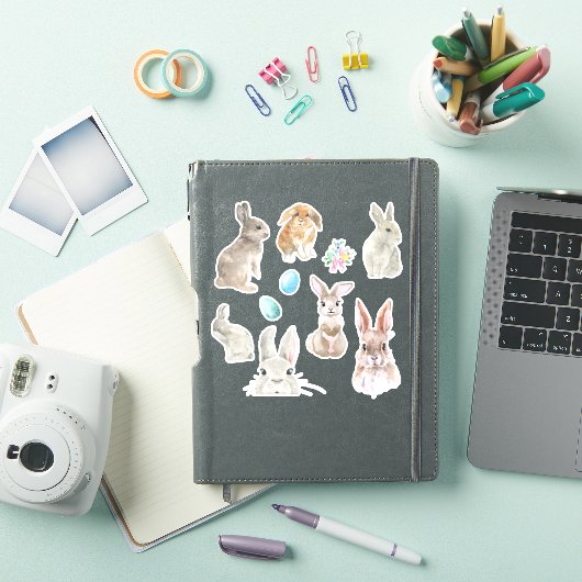 Bunny Waterverf Rabbit Easter Spring Sticker (iPad Cover)
