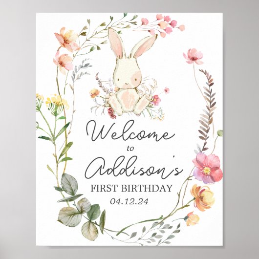 Bunny welkomstbord, bunny poster, poster (Voorkant)