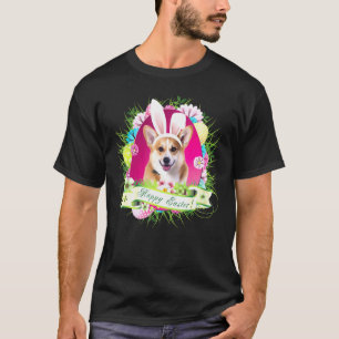 Bunny Welsh Corgi Hond Gelukkige Pasen Eierjacht L T-shirt