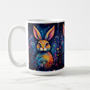 Bunny wervelingen en harten Blauw Koffiemok