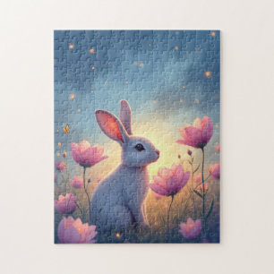 Bunny Whimsical wilde bloemen Legpuzzel