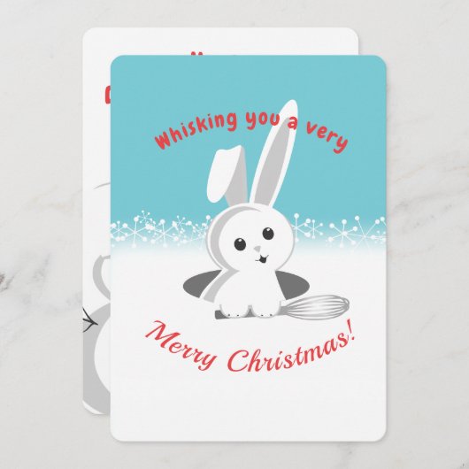 Bunny whisky vacances cuisine carte de Noël (Devant / Derrière)