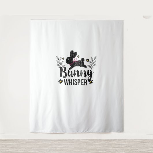Bunny Whisperer Funny Rabbit Graphic Wandkleed (Voorkant)