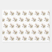 Bunny wilde bloemen aangepaste naam inpakpapier vel (Voorkant 2)