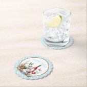 Bunny & Wine Waterverf Papier Onderzetter (Insitu)