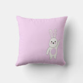 Bunny. Wit en roze. Kussen (Achterkant)