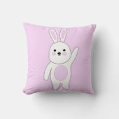 Bunny. Wit en roze. Kussen (Voorkant)