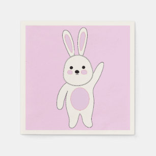 Bunny. Wit en roze Servet