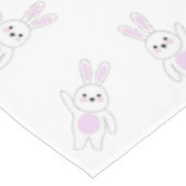 Bunny. Wit en roze Tafelkleed (Gekanteld)