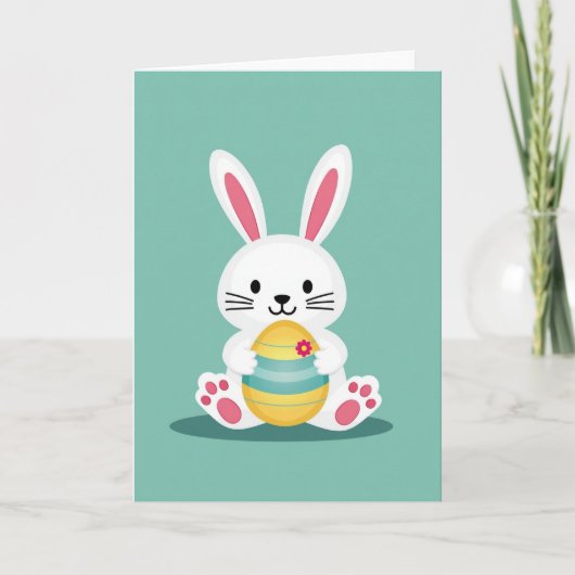 Bunny With Egg Celebration Card Kaart (Voorkant)