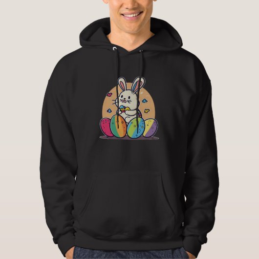 Bunny With Eggs Christian Easter  1 Hoodie (Voorkant)