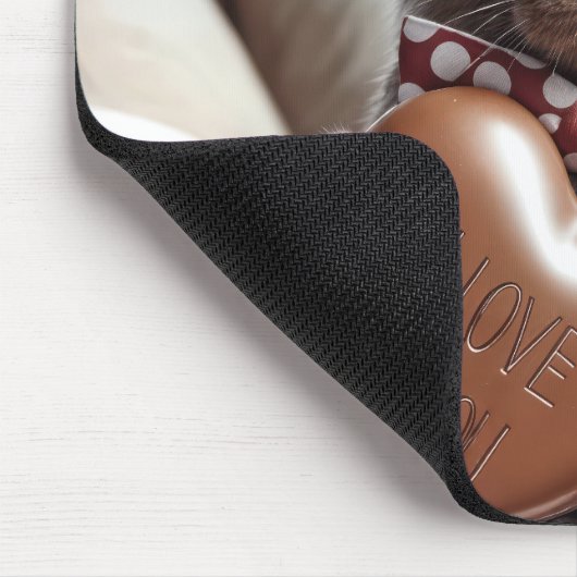 Bunny With Man Ik hou van chocolade Muismat (Hoek)