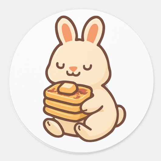 Bunny With Waffles – Cute Animal Sticker (Devant)