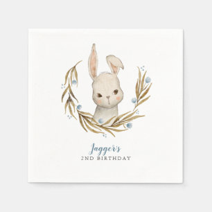 Bunny Woodland Theme Boy Birthday Party Servet