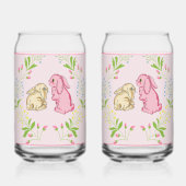 Bunny Wreath Pink Glass Blikvorm Glas (Achterkant)