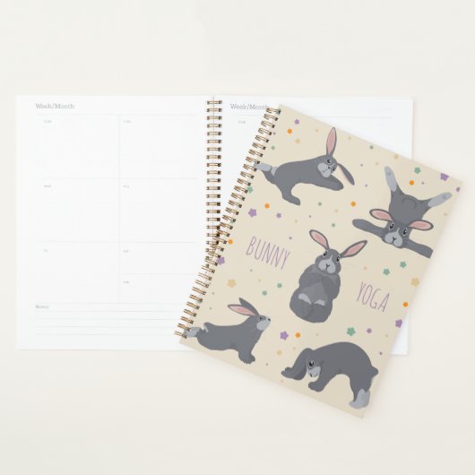 Bunny Yoga Poses Funny Rabbit Planner (Display)